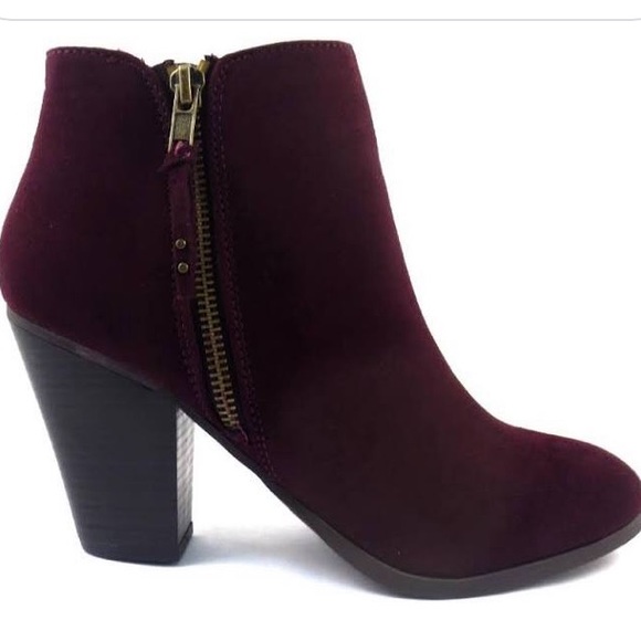 Charlotte Russe Shoes - Burgundy bootie heels